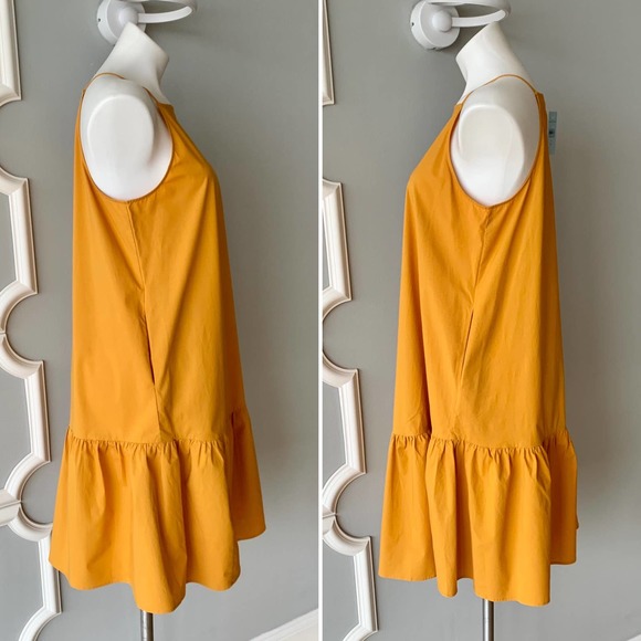 Ann Taylor Square Neck Flounce Shift Dress in Yellow Size Medium Petite - Picture 6 of 11